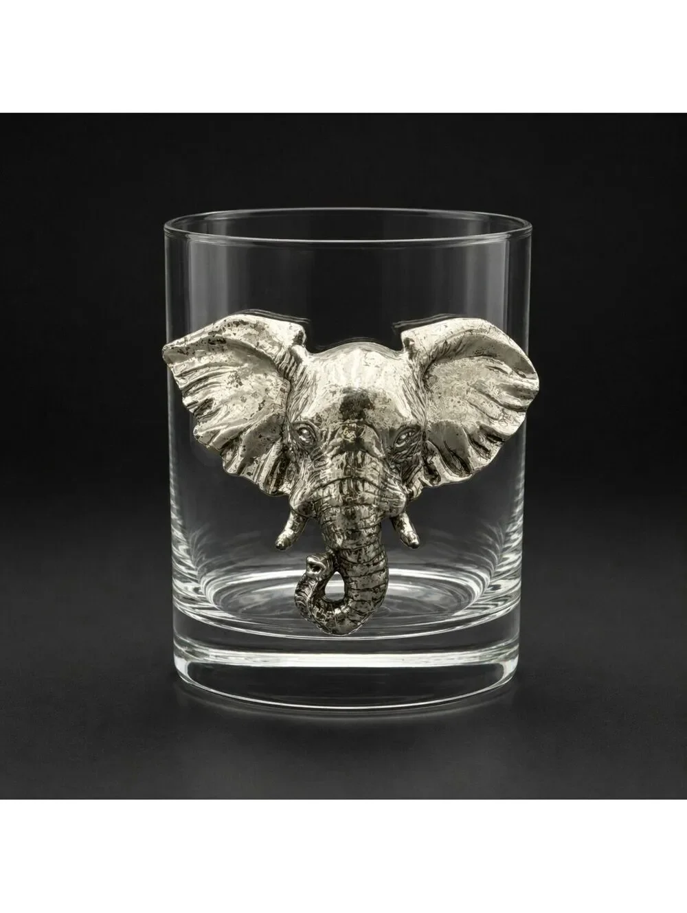 Rare Vtg Arthur Court Elephant  Old Fashioned Glasses Set of 2 Barware 4.5
